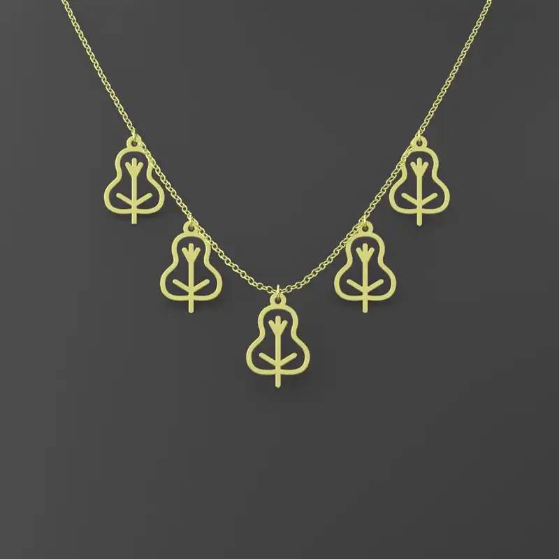 گردنبند طلا 18 عیار زنانه مدوپد مدل برگ کد RNA15946