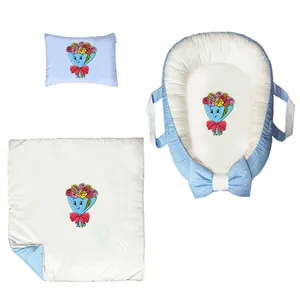 سرویس خواب سه تکه نوزاد ناریکو مدل گارد محافظ دار طرح فانتزی گل کد 0396