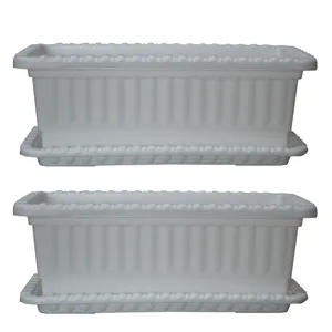 گلدان مدل پلاستیکی مستطیلی کد Go54-02 مجموعه دو عددی