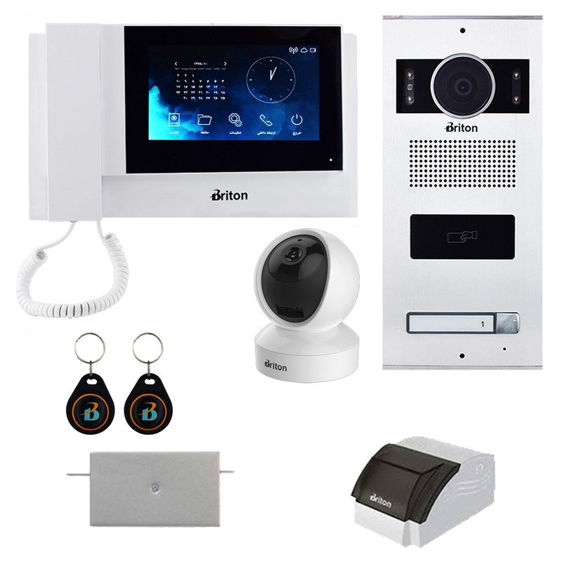مجموعه درب باز کن تصویری کارتی هوشمند برایتون مدل SMART  یک واحدی به  همراه دوربین بی سیم IOT