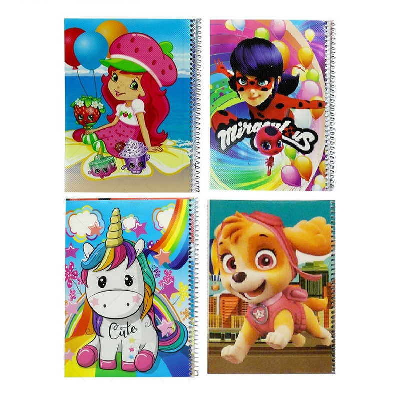 دفتر مشق 50 برگ طرح کارتونی دخترانه بسته 4 عددی