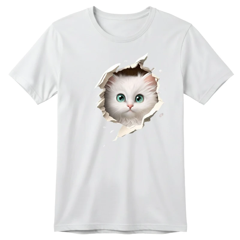 تی‌شرت آستین کوتاه بچگانه مدل گربه کد p3 