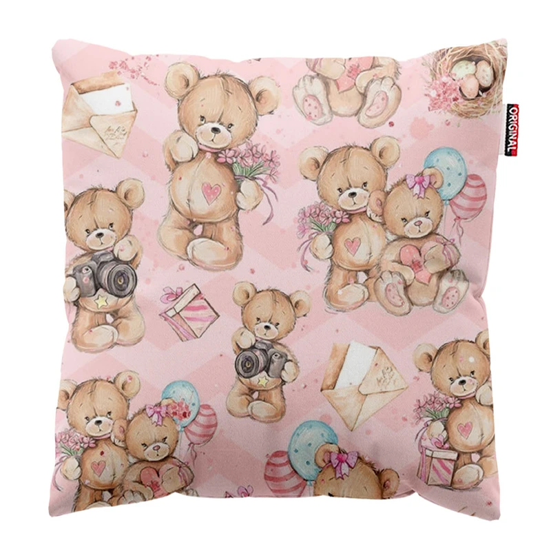 کوسن پاد آفرین طرح کارتونی خرسی بچگانه کد 1770 سایز 40*40 سانتی متر