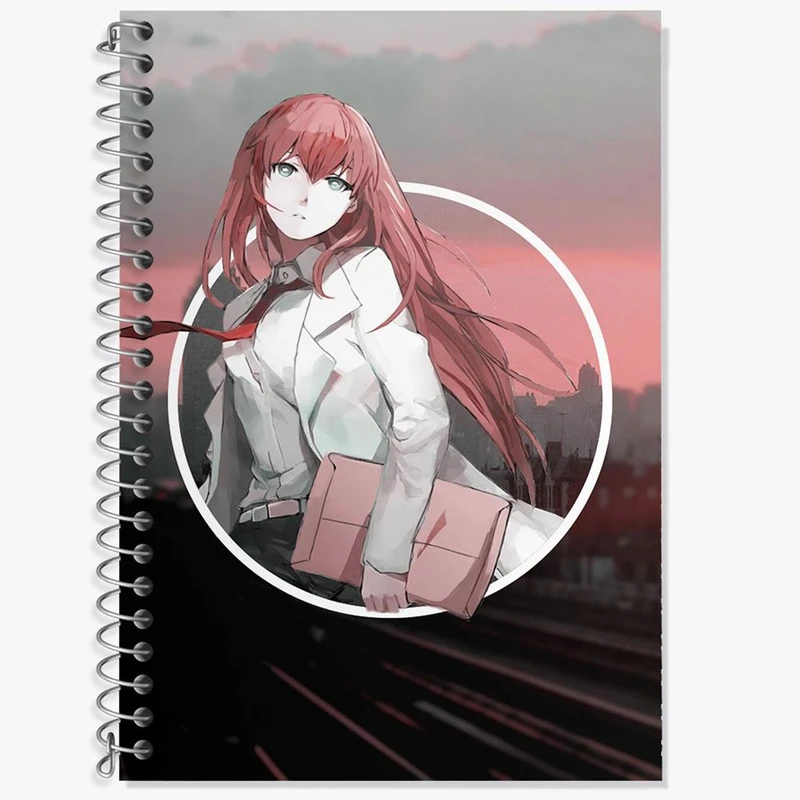 دفتر زبان 50 برگ خندالو مدل دو خط طرح کوریسو ماکیسه انیمه اشتاینز گیت کد 17502