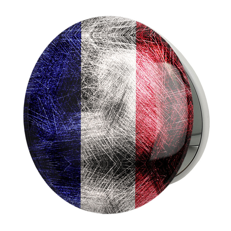 آینه جیبی خندالو طرح پرچم فرانسه مدل تاشو کد 20528 