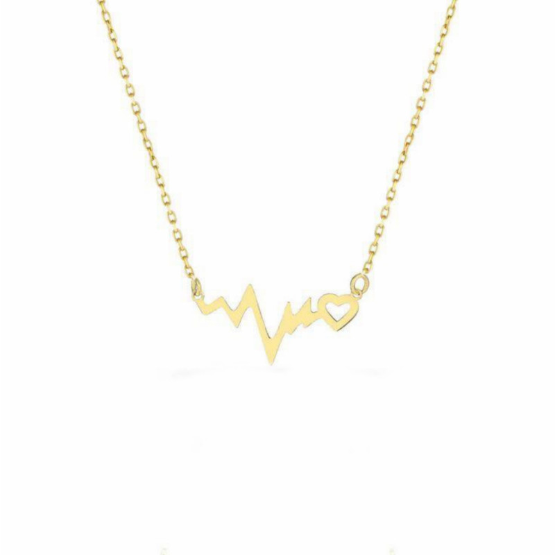 گردنبند طلا 18 عیار زنانه مدل ضربان قلب