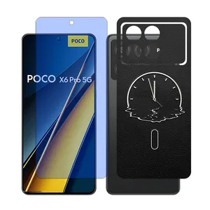 Glass Together model blue cut Screen Protector Suitable for Xiaomi Poco X6 Pro Mobile Phone with Back cover sticker
