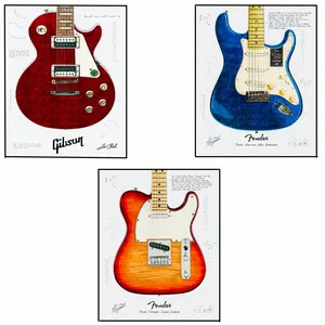 پوستر مدل مستر  گیتار الکتریک2 مجموعه 3 عددی