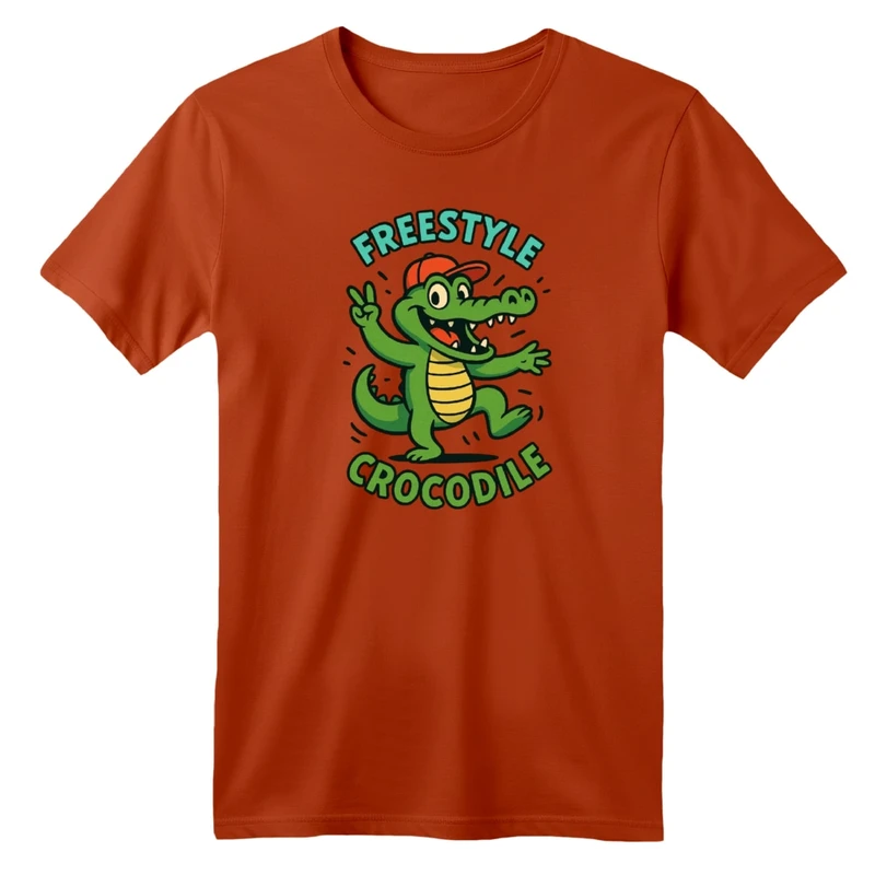 تی شرت آستین کوتاه بچگانه مدل کروکدیل خوشحال