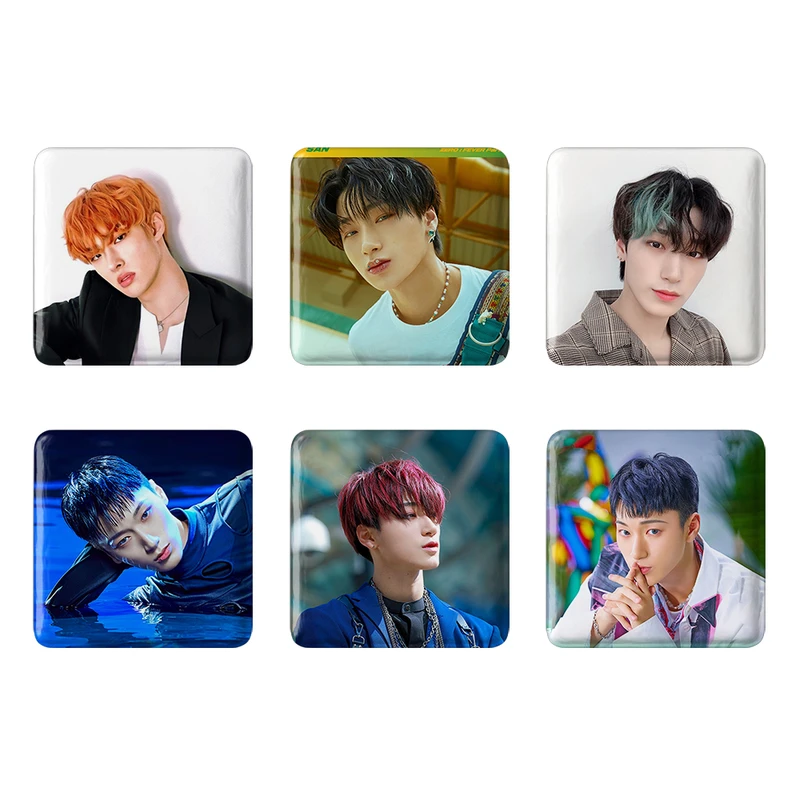 مگنت خندالو طرح سان گروه ایتیز ATEEZ کد 1274B مجموعه 6 عددی