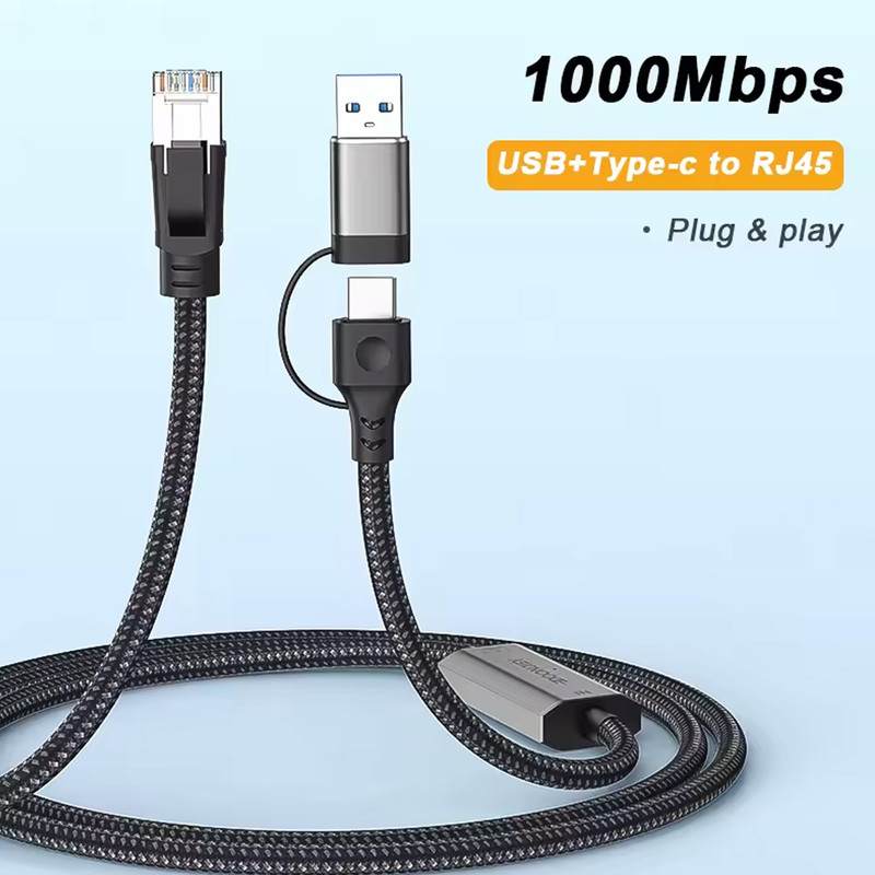 کابل تبدیل RJ45 به USB / usb-C اسمارطور مدل RJ-A-C طول 1.2 متر