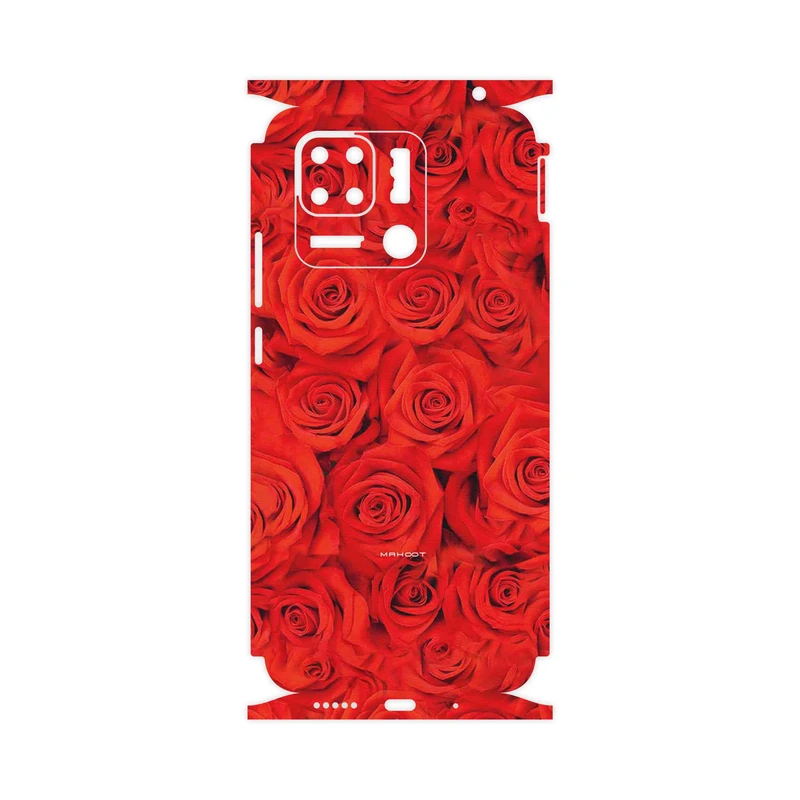 برچسب پوششی ماهوت مدل Red_Flower-FullSkin مناسب برای گوشی موبایل شیائومی Redmi 10 Power