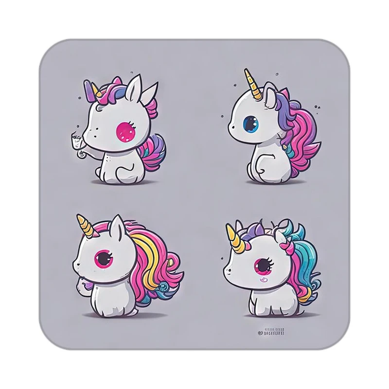 زیر لیوانی کاکتی طرح اسب تک شاخ و یونیکورن مدل mp30608