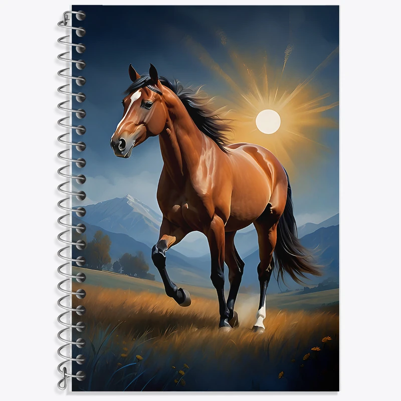 دفتر زبان 50 برگ خندالو مدل سه خط طرح اسب کد F7052