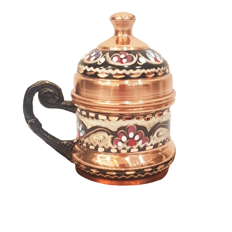 فنجان میناکاری مسی مدل تک نفره کد 1663