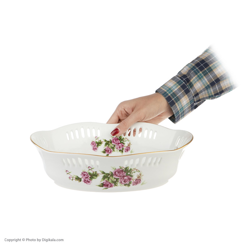 آجیل خوری لمونژ مدل بیضی توری گل