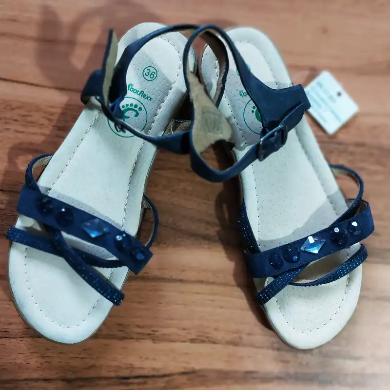 صندل زنانه فوت فلکس مدل بندی رنگ سرمه ای