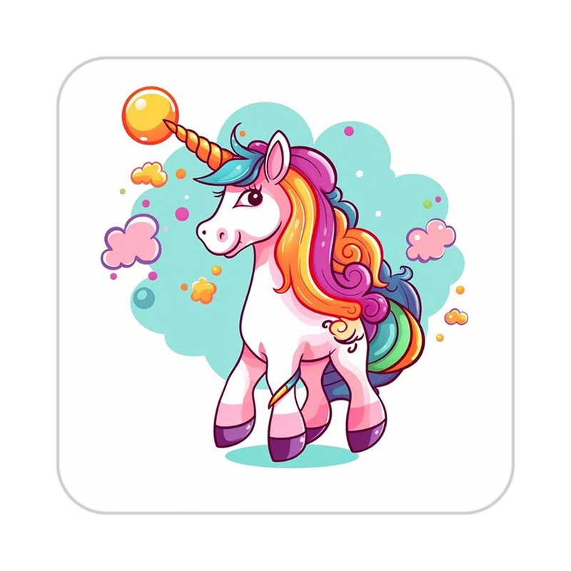 زیر لیوانی کاکتی طرح اسب تک شاخ و یونیکورن مدل mp31345