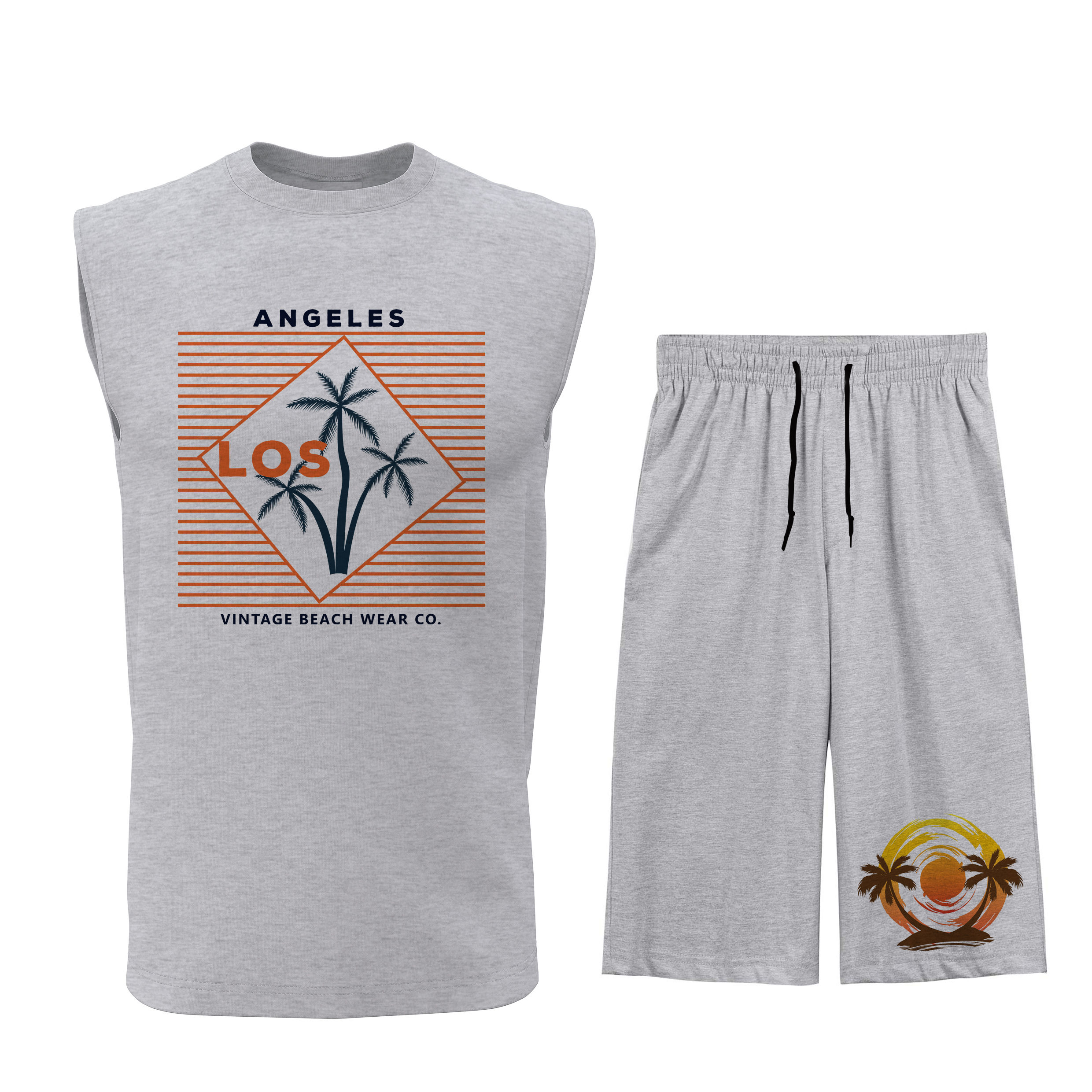 ست تاپ و شلوارک مردانه مدل L021G