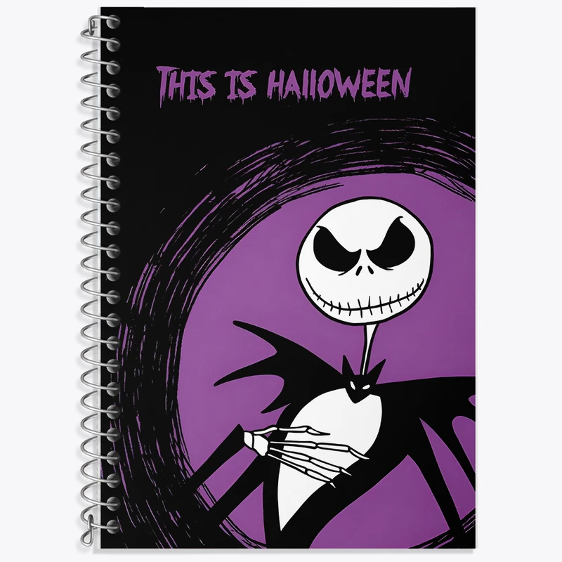 دفتر زبان 50 برگ خندالو مدل سه خط طرح هالووین (Halloween) کد F6803