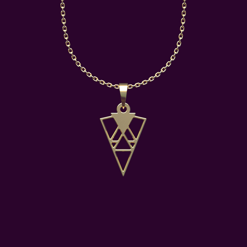 گردنبند طلا 18 عیار زنانه مدوپد مدل مثلث کد OO2-1-1109
