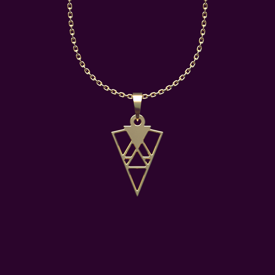 گردنبند طلا 18 عیار زنانه مدوپد مدل مثلث کد OO2-1-1109