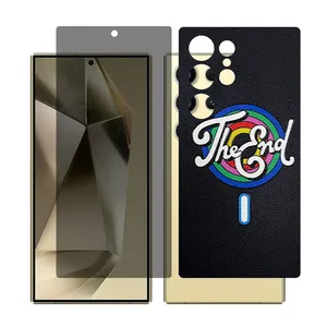Glass Together model privacy screen protector for Samsung Galaxy S23 Ultra mobile phone with back cover sticker