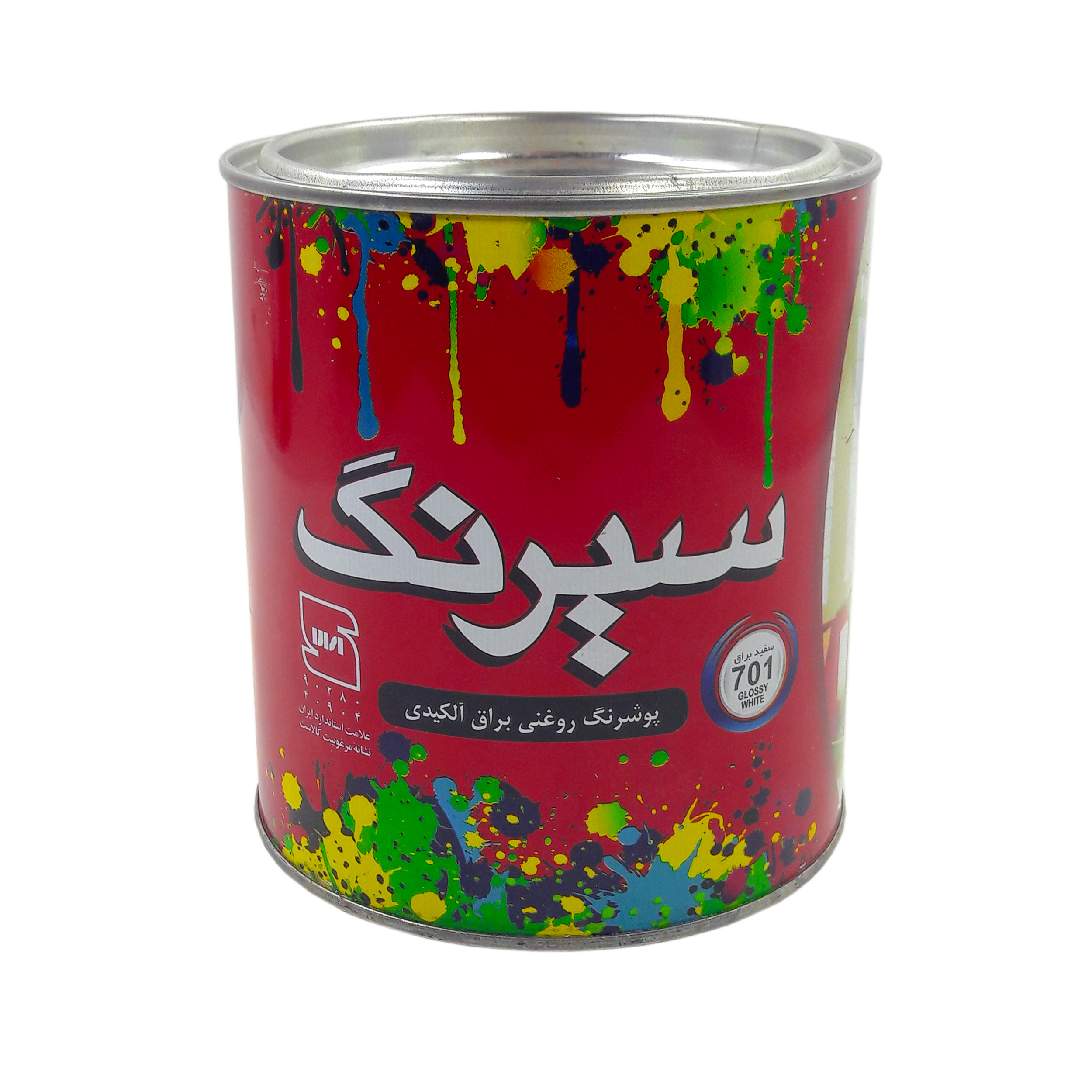 پوشرنگ روغنی براق آلکیدی سفید سیرنگ مدل W701 وزن 980 گرم