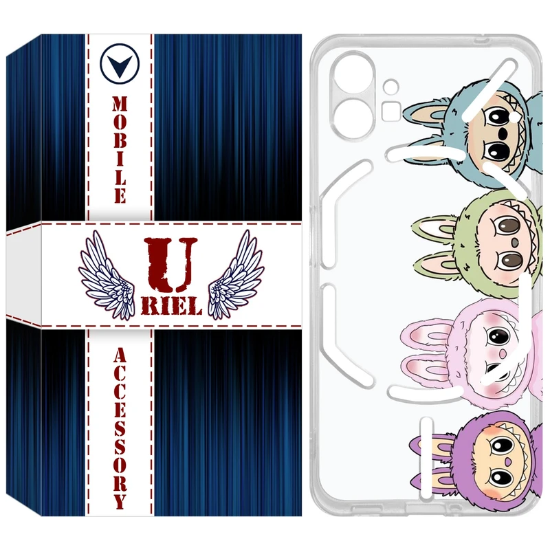 کاور یوریل مدل Clear کد 101 طرح لبوبو Labubu مناسب برای گوشی موبایل ناتینگ فون Nothing Phone 1