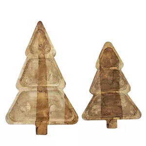 ظرف سرو رزینی طرح درخت کریسمس فانتزی مدل رایزر کد 17702 مجموعه 2 عددی