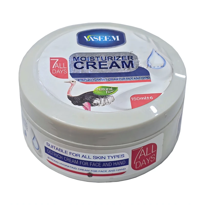 کرم آبرسان دست، صورت وسیم مدل شتر مرغ مناسب برای انواع پوست حجم 150 میلی‌لیتر