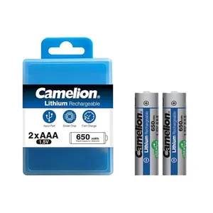 باتری نیم قلمی قابل شارژ کملیون مدل USB-TYPE C 650MAH بسته ۲ عددی