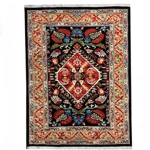 فرش دستباف ۳ متری طرح قشقایی زمینه مشکی