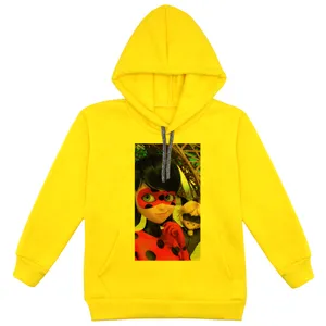 هودی دخترانه مدل دخترکفشدوزکی F148 رنگ زرد