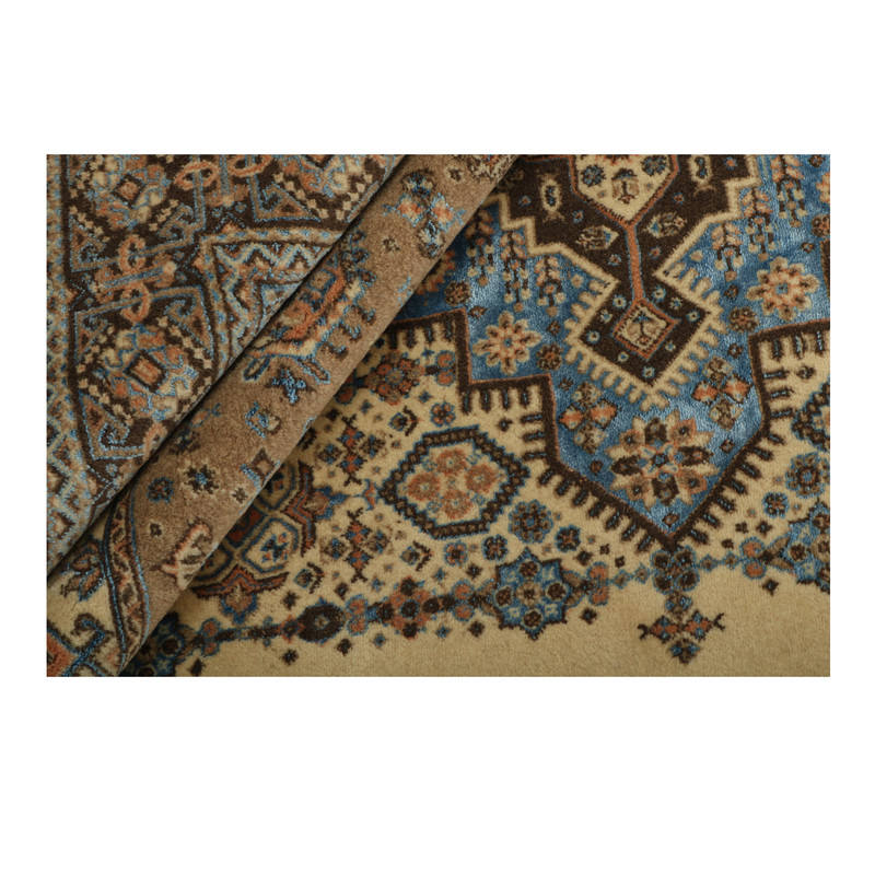 فرش نیمه دستبافت شش و نیم متری طرح گل ابریشم کد 543891