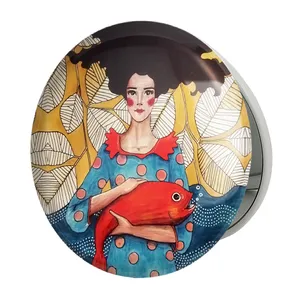 آینه جیبی خندالو طرح دخترونه مدل تاشو کد 6147 