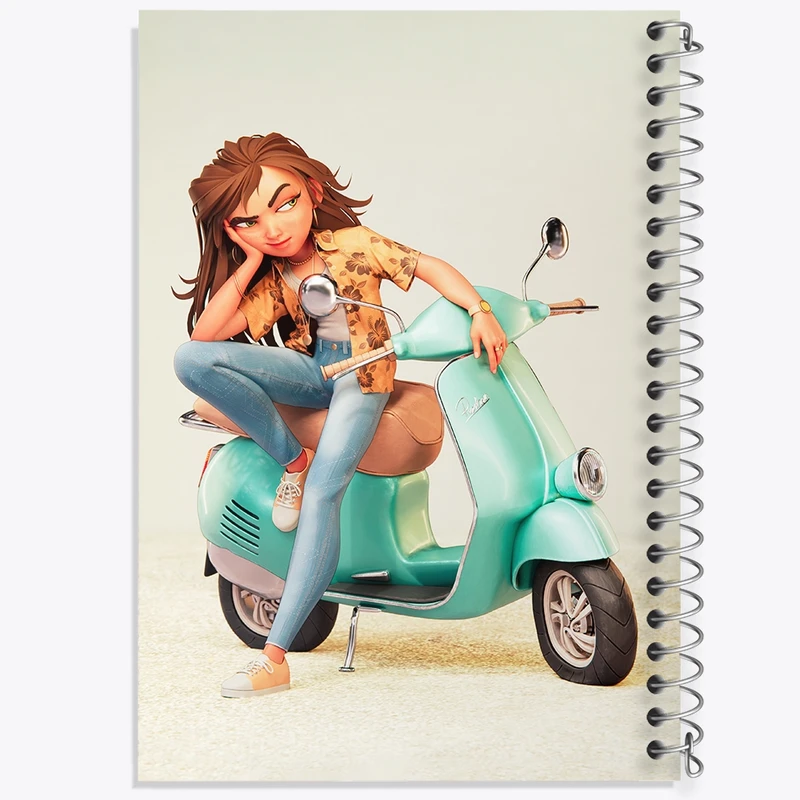 دفتر مشق 100 برگ خندالو طرح دخترانه کد F958