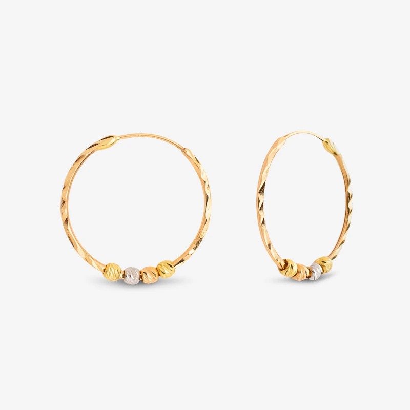 گوشواره حلقه‌ای طلا 18 عیار زنانه طلای صداقت مدل GU-HE1