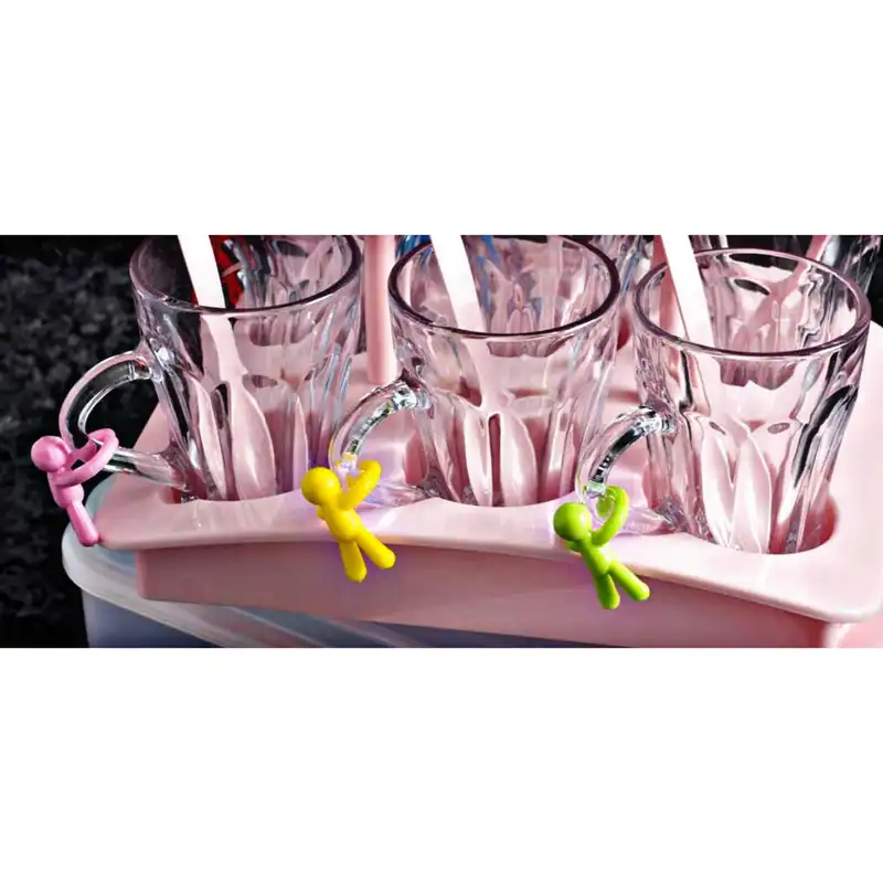 نشانگر تزیینی لیوان مدل آدمک h33 بسته 12 عددی