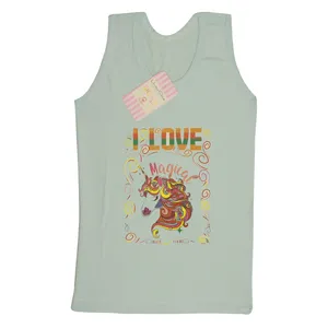 تاپ دخترانه مدل LOVE کد 51129 رنگ سبز روشن