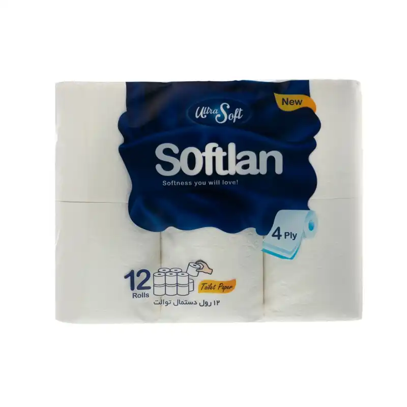 دستمال کاغذی 45 برگ سافتلن مدل A01 بسته 12 عددی