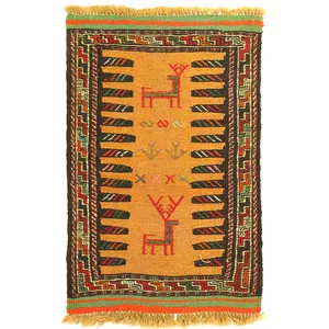    گلیم دستبافت نیم متری مدل تمام بافت خراسان کد 410205