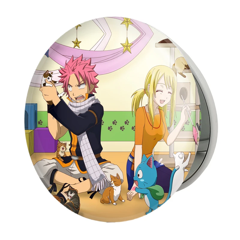 آینه جیبی خندالو طرح لوسی و ناتسو انیمه فری تیل Fairy Tail مدل تاشو کد 16502 