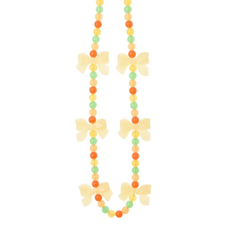 گردنبند دخترانه دلنار گالری مدل پاپیون آبنباتی تابستونی