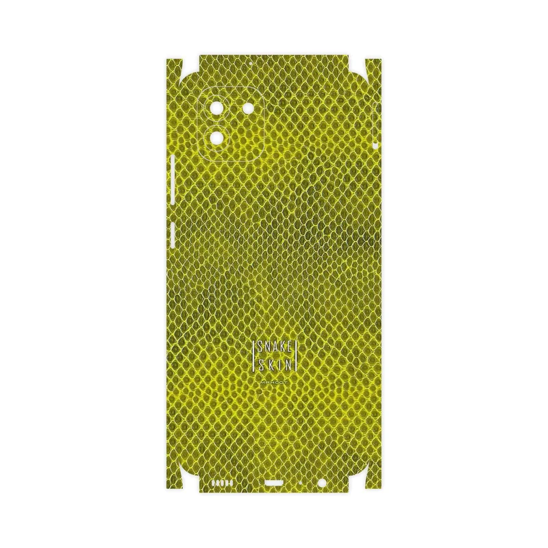 برچسب پوششی ماهوت مدل Yellow Snake Skin-FullSkin مناسب برای گوشی موبایل سامسونگ Galaxy A03