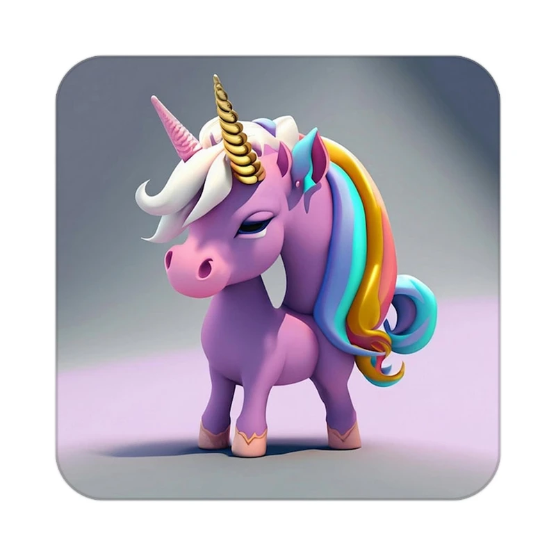 زیر لیوانی کاکتی طرح اسب تک شاخ و یونیکورن مدل mp29023