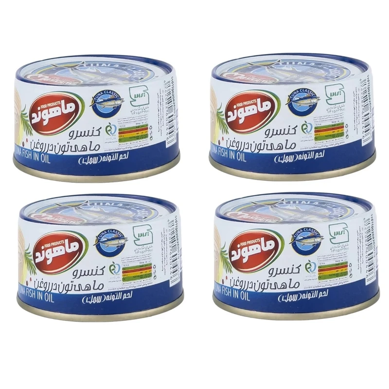 کنسرو ماهی در روغن گیاهی ماهوند - 180 گرم مجموعه چهار عددی