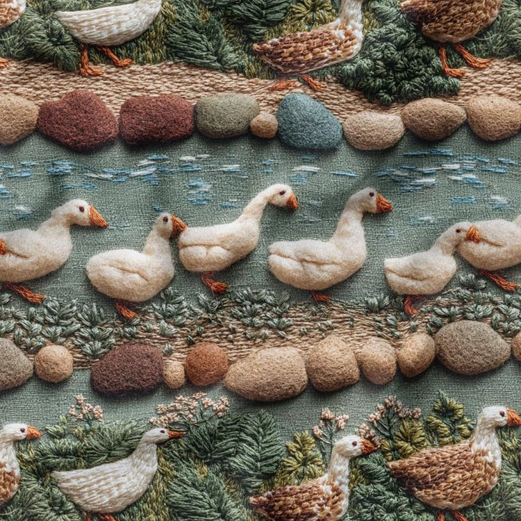 پارچه ملحفه عرض 1.5 متر پارچه باما طرح سه بعدی تیم اردک کد 5014349 رنگ سبز