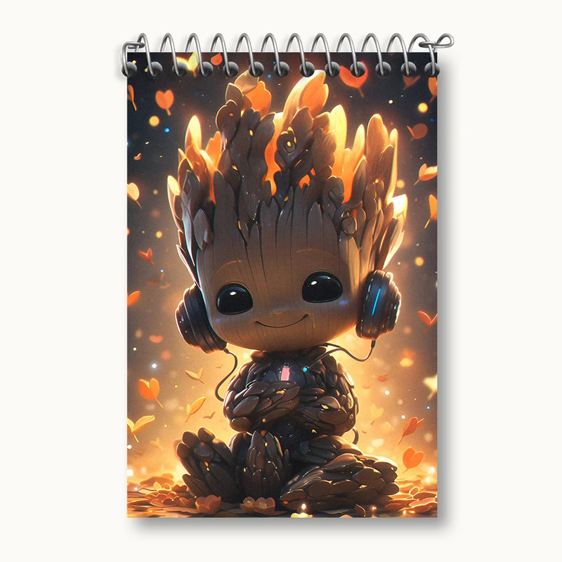 دفتر یادداشت 50 برگ خندالو طرح گروت (Groot) کد N3854