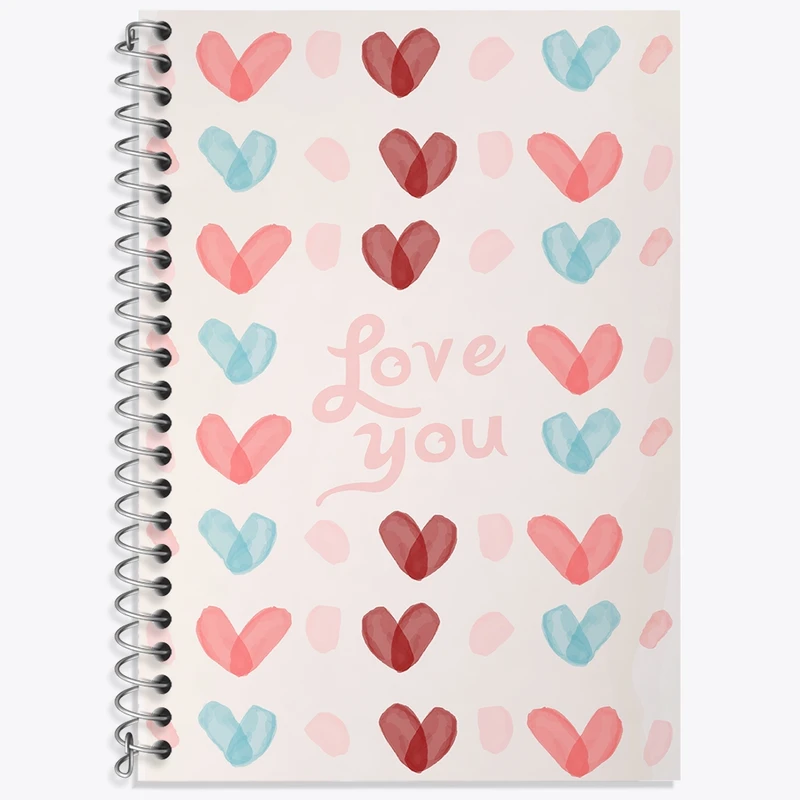 دفتر زبان 50 برگ خندالو مدل دو خط طرح Love You کد N1307